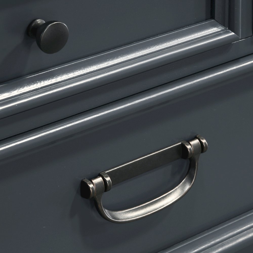 Clelane Wood 5-Drawer Chest, Slate Blue. Picture 5