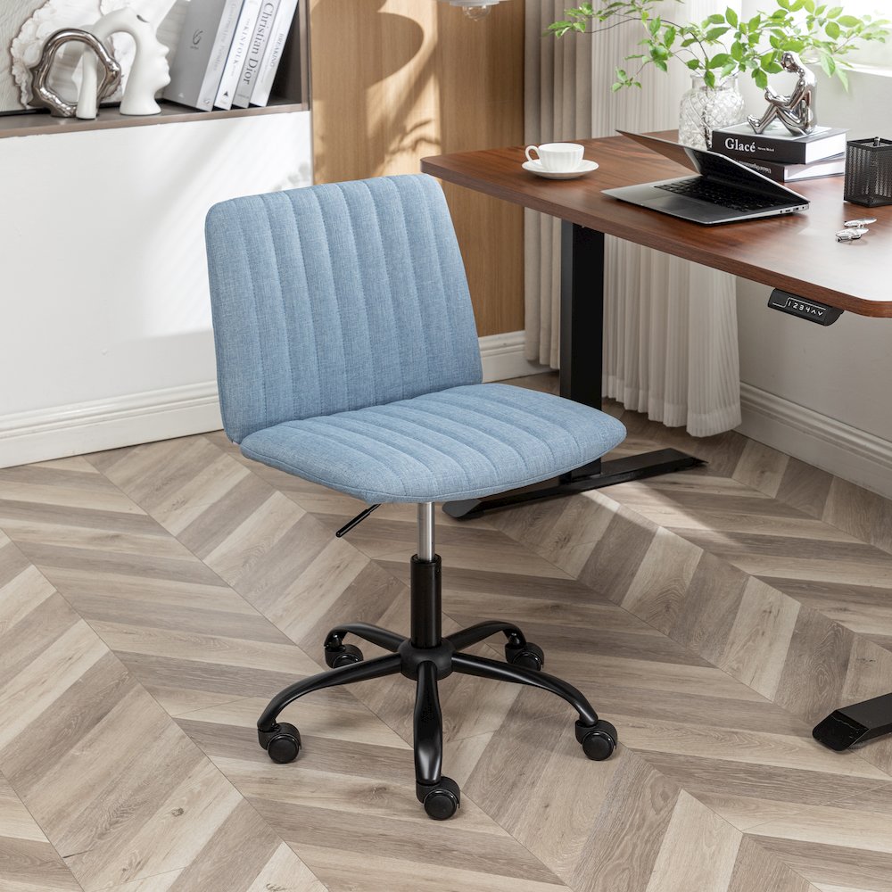 Masar Fabric Swivel Office Chair, Blue. Picture 4