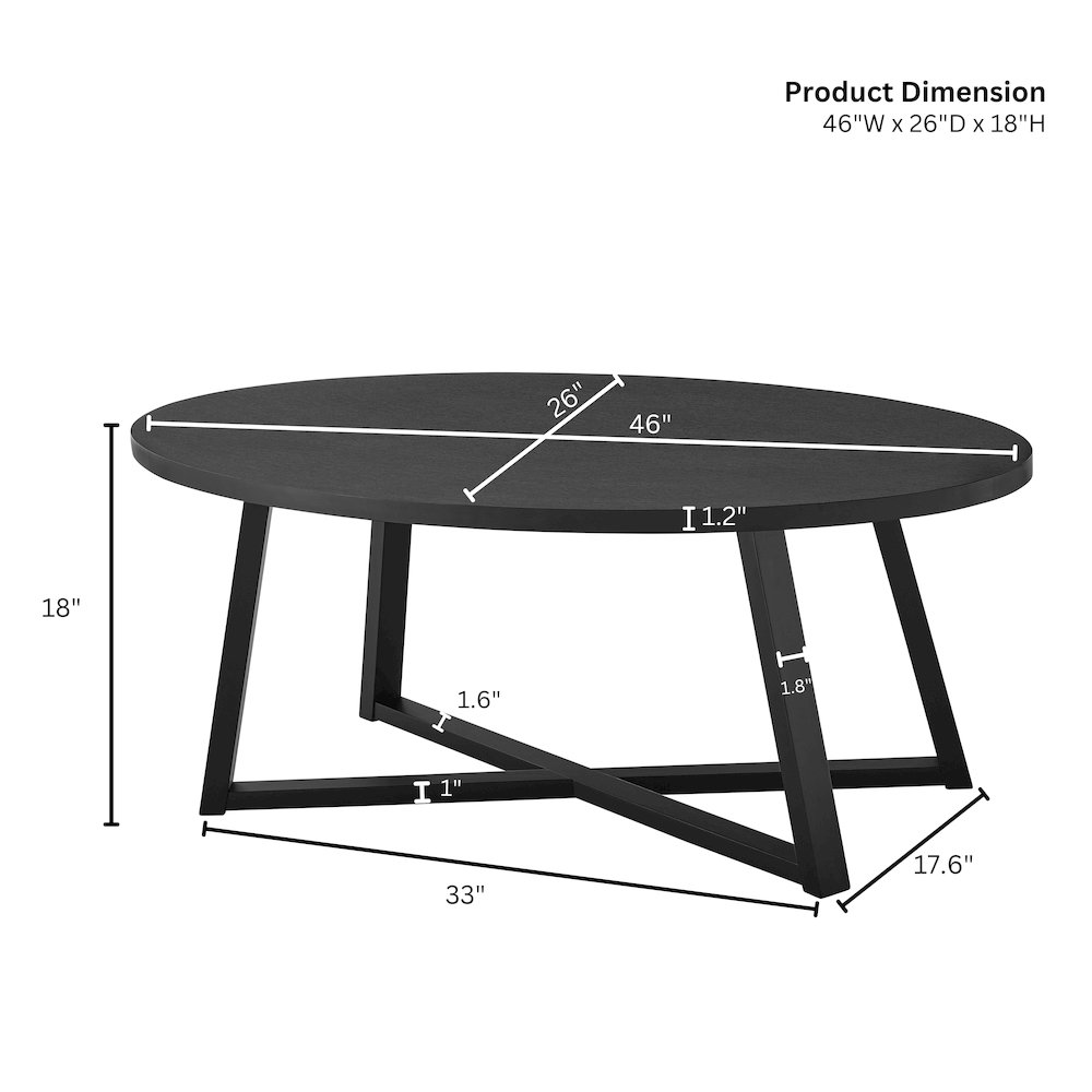 Modern Harmony Wood Oval Coffee Table. Picture 3