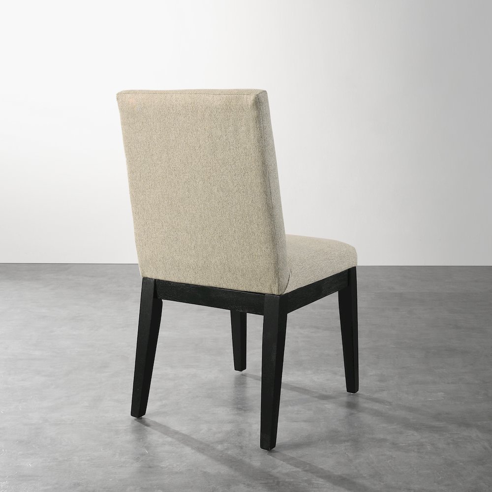 Rocco Contemporary Solid Wood Dining Chairs, Set of 2, Beige. Picture 7