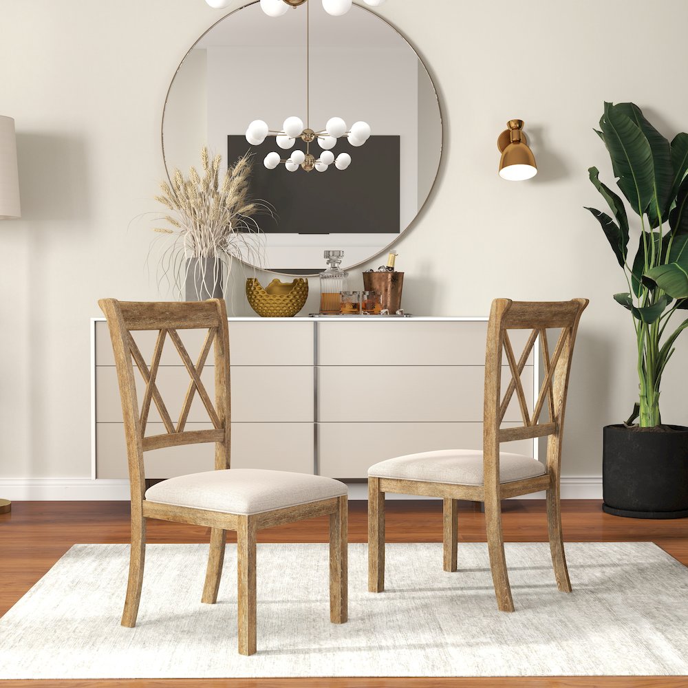 Havre Dining Set, Pedestal Round Table with 4 Chairs. Picture 9