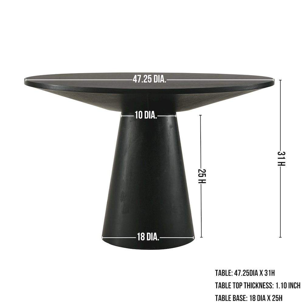 Rocco 48" Pedestal Dining Table. Picture 10