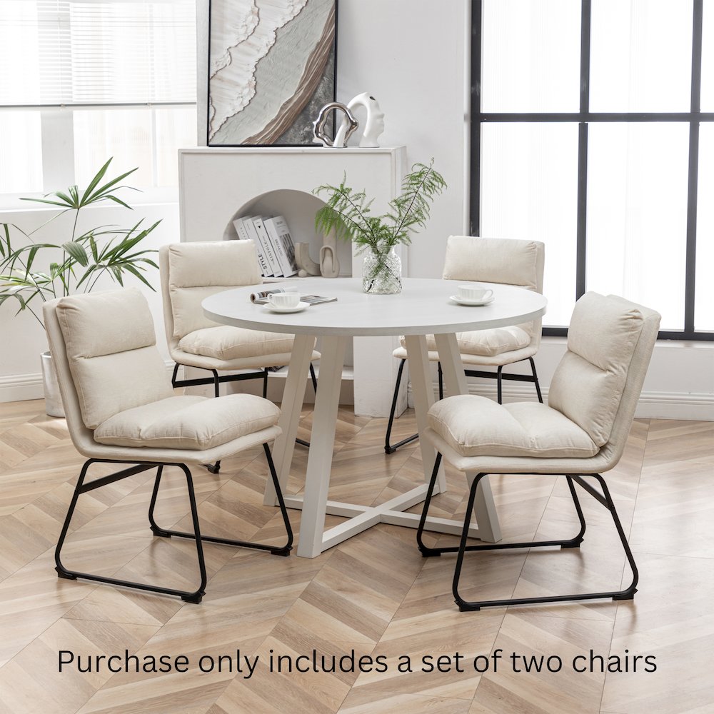 Milos Upholstered Dining Chairs, Set of 2. Picture 3