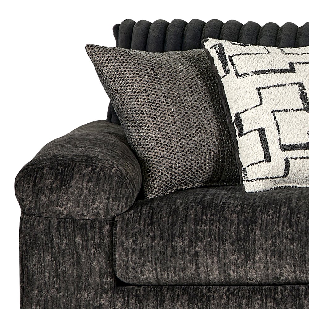 Nason Wide Wale Corduroy Sofa Chaise with Ottoman, Charcoal. Picture 7
