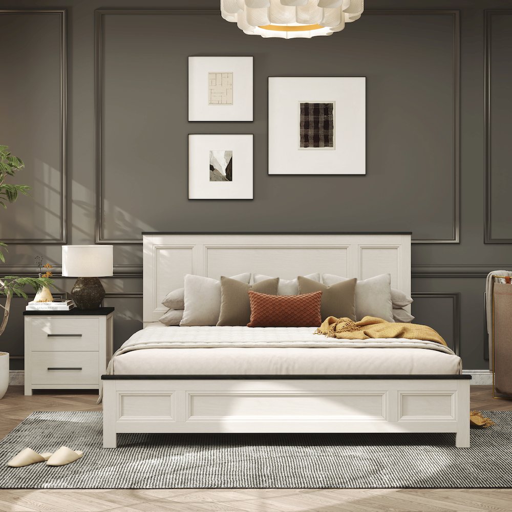 Realynn 4-Pc Bedroom Set, King Panel Bed, Dresser, Mirror, Nightstand. Picture 4