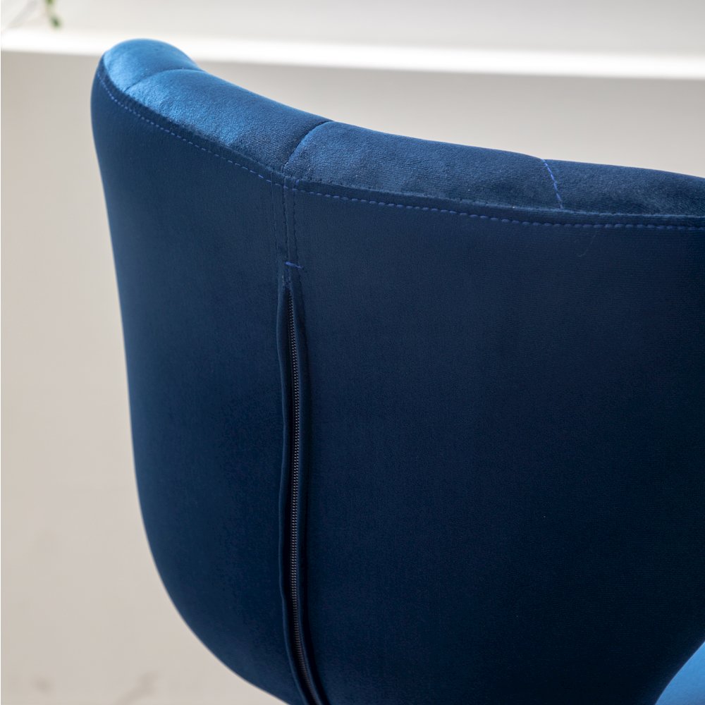Ellston Upholstered Adjustable Swivel Barstools in Blue, Set of 2. Picture 14
