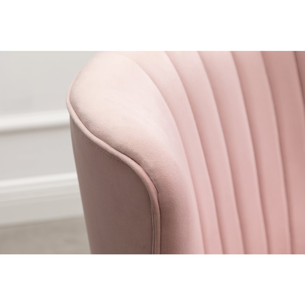 Elon Contemporary Velvet Upholstered Accent Chair, Pink. Picture 12