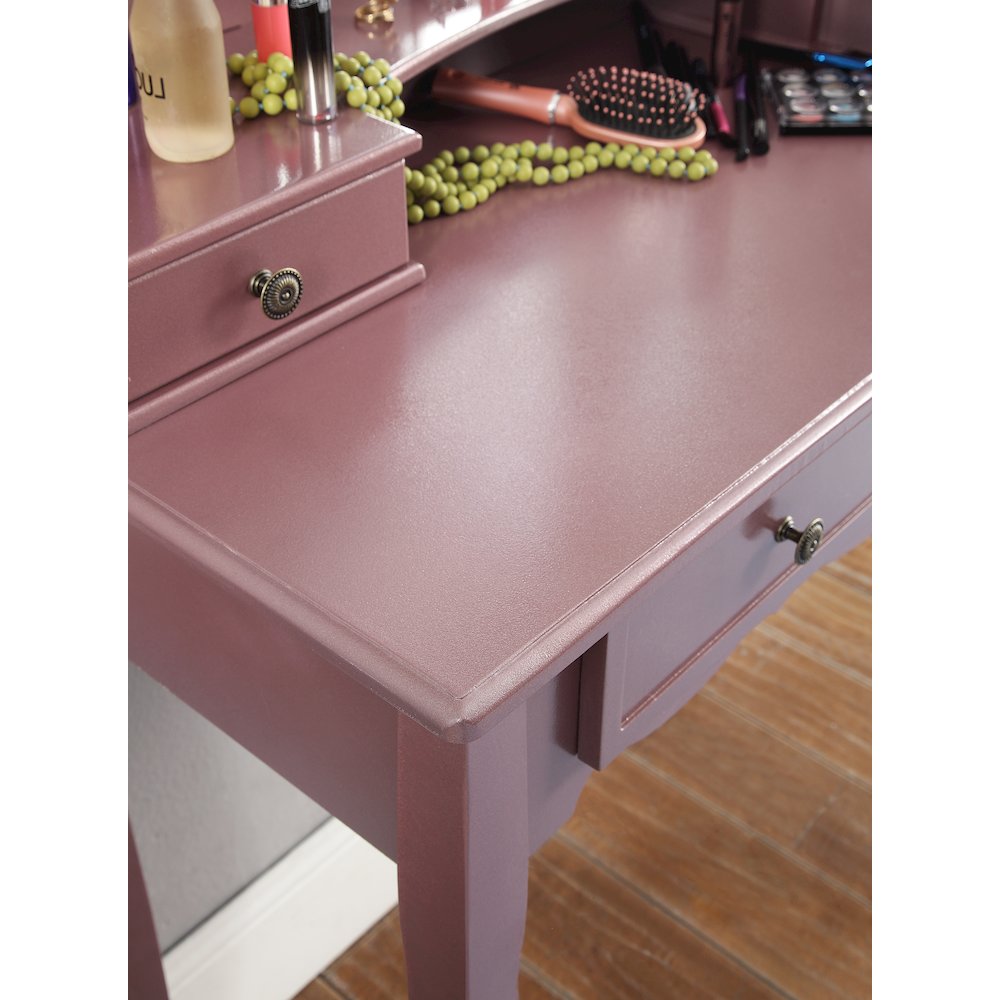 Sanlo Rose Gold Finish Wood Vanity, Makeup Table and Stool Set. Picture 5