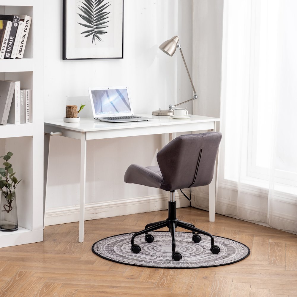 Eldon Diamond Tufted Adjustable Swivel Office Chair, Gray. Picture 5