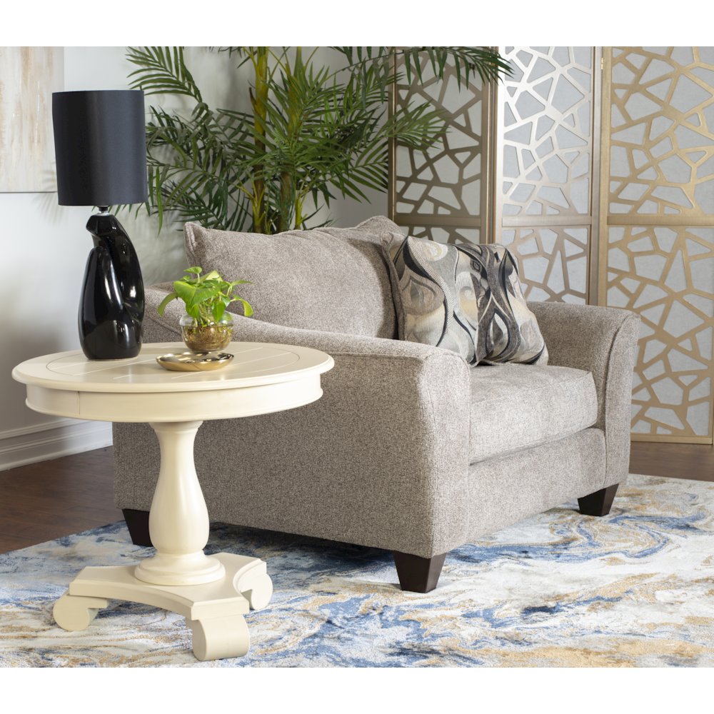 Camero Platinum Fabric Accent Chair and Ottoman Set. Picture 5