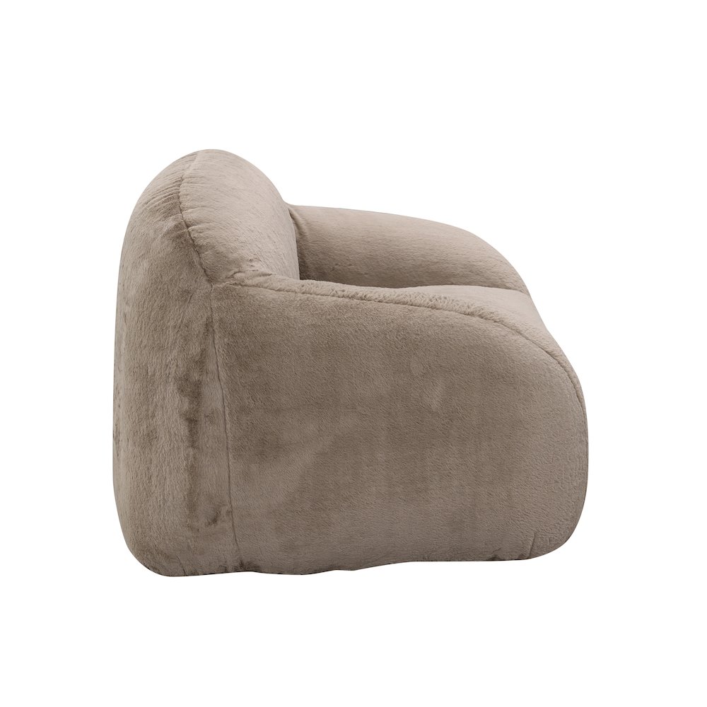 Adell Polar Bear Faux Fur Swivel Cuddle Chair, Camel Brown. Picture 5