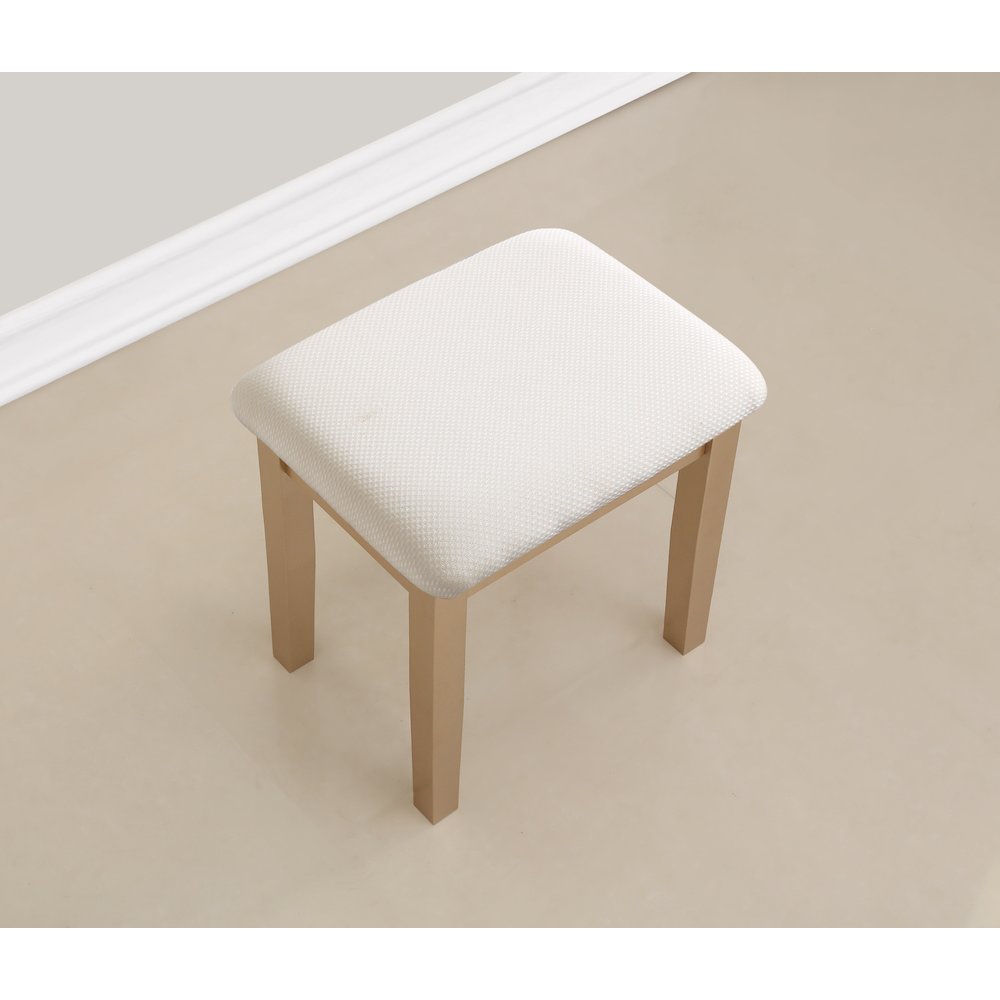 Moniys Wood Makeup Vanity Table and Stool Set, Gold. Picture 4