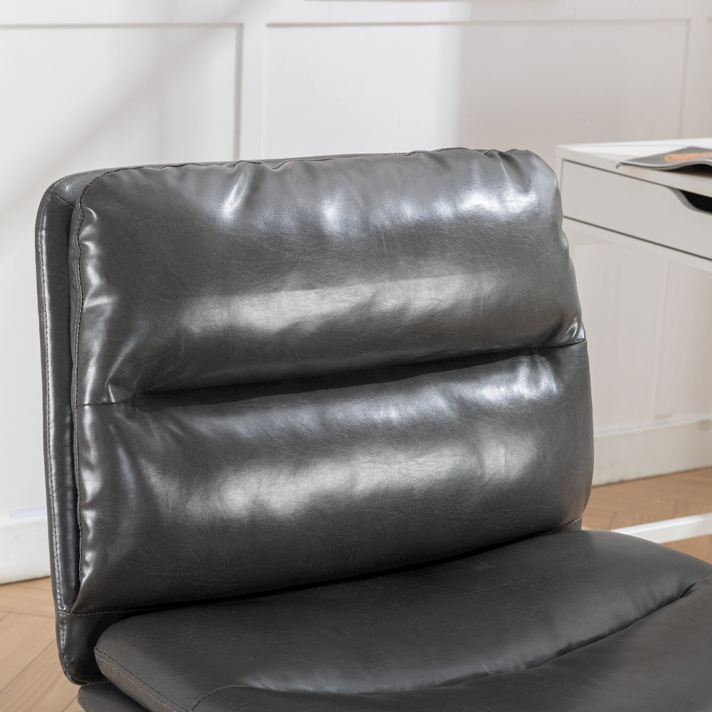 Bizerte Adjustable Swivel Criss Cross, Wide Seat Office or Vanity Chair, Gray. Picture 9
