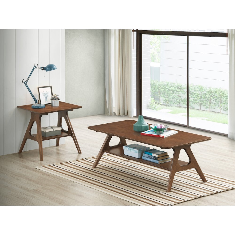 Arona Mid-Century Modern Wood 3-Pc Coffee Table Set. Picture 3