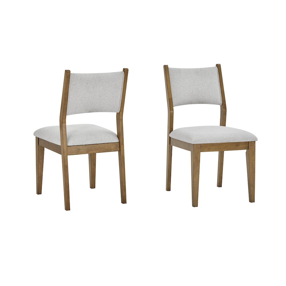 Parker Upholstered Dining Chairs, Set of 2, Light Oak and Gray. Picture 1