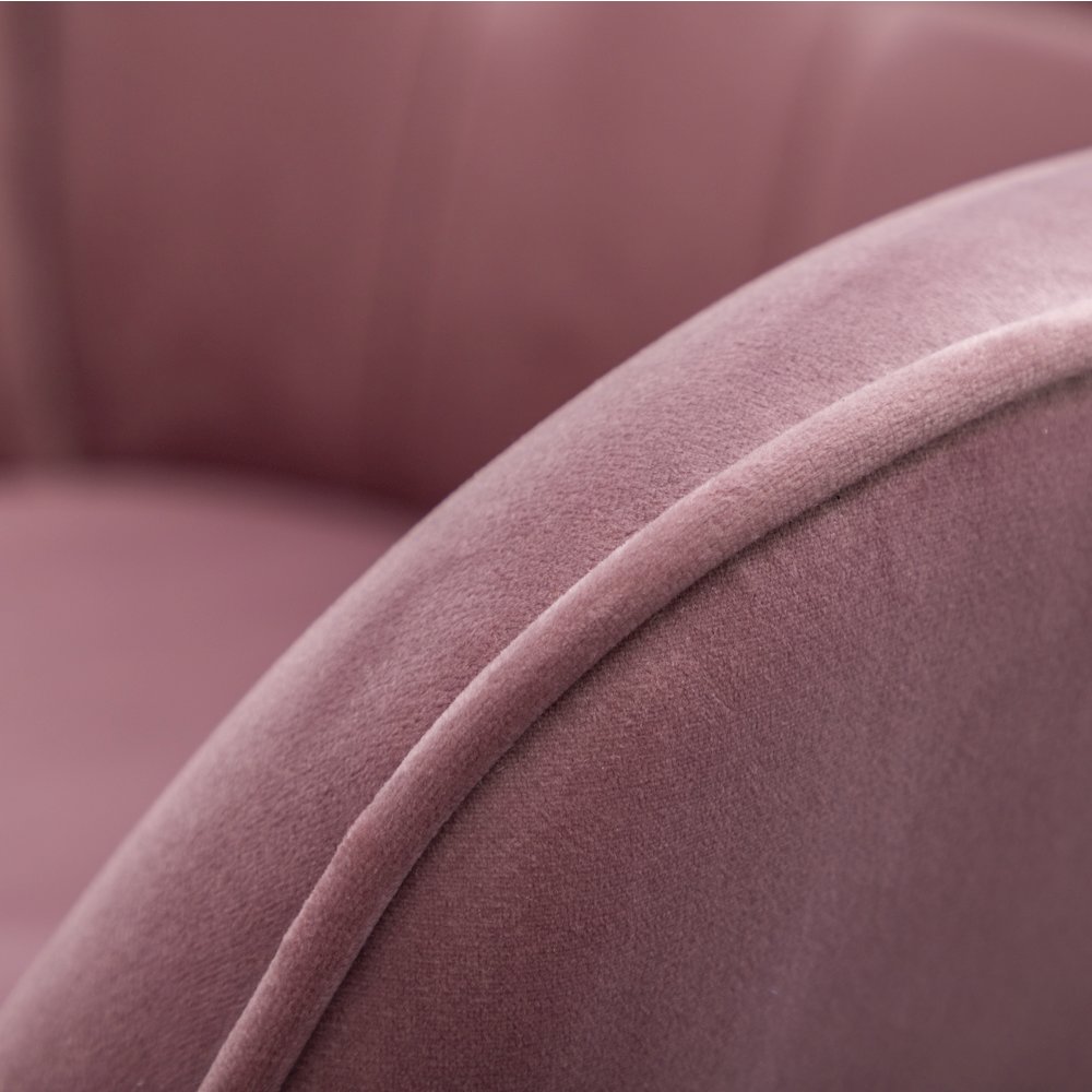 Leiria Contemporary Silky Velvet Tufted Accent Chair with Ottoman, Mauve. Picture 9