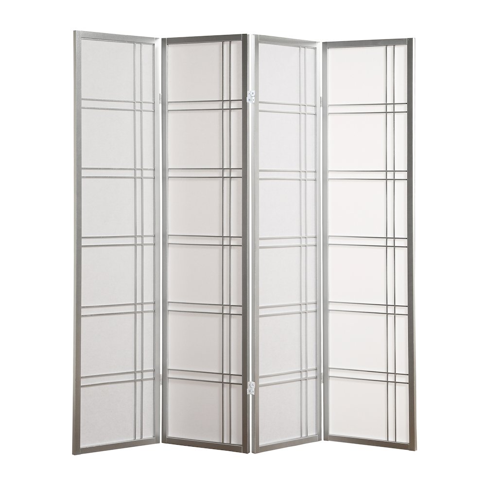 Seto 4-Panel Silver Room Divider Screen. Picture 5