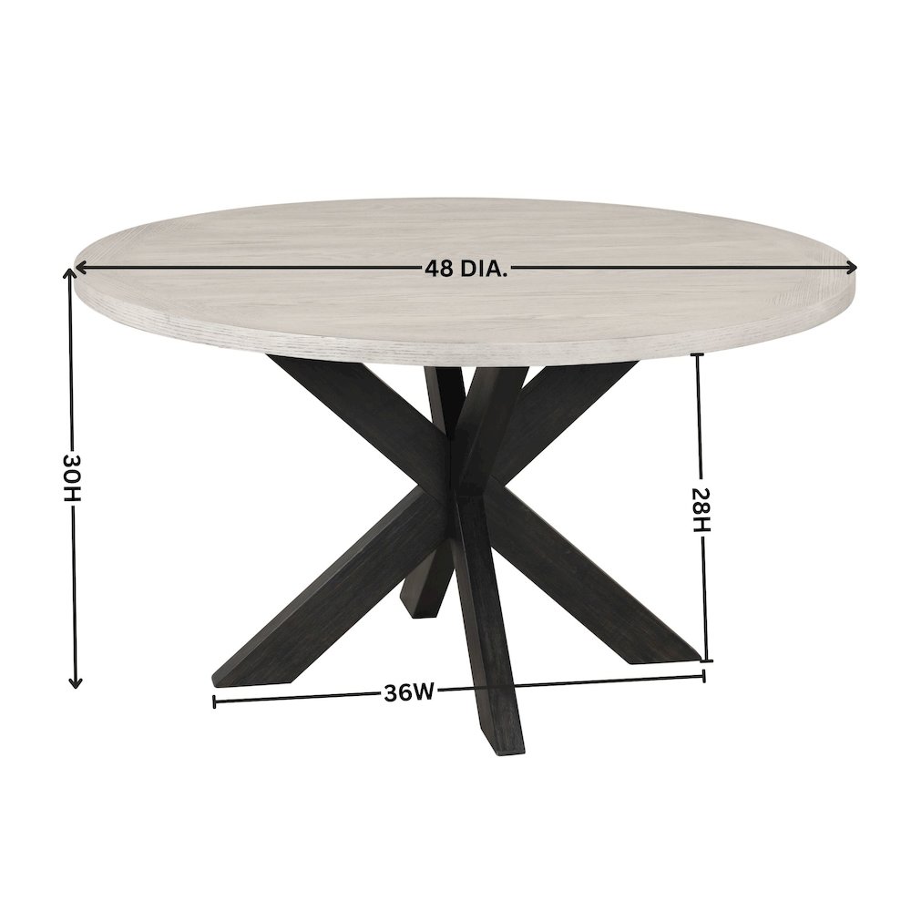 Gates Round Dining Table, Criss-Cross Base, Gray. Picture 10