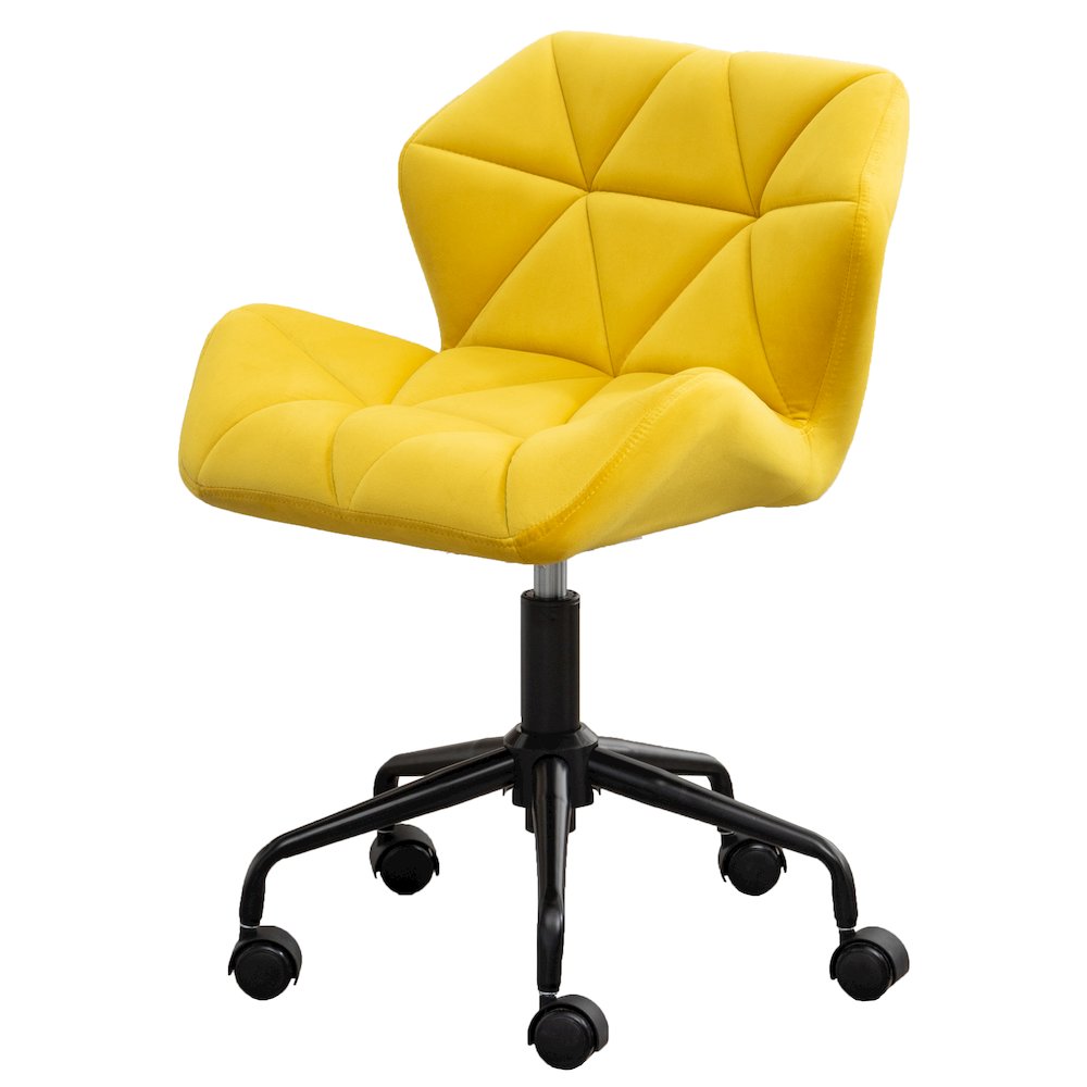 Eldon Diamond Tufted Adjustable Swivel Office Chair, Yellow. Picture 2