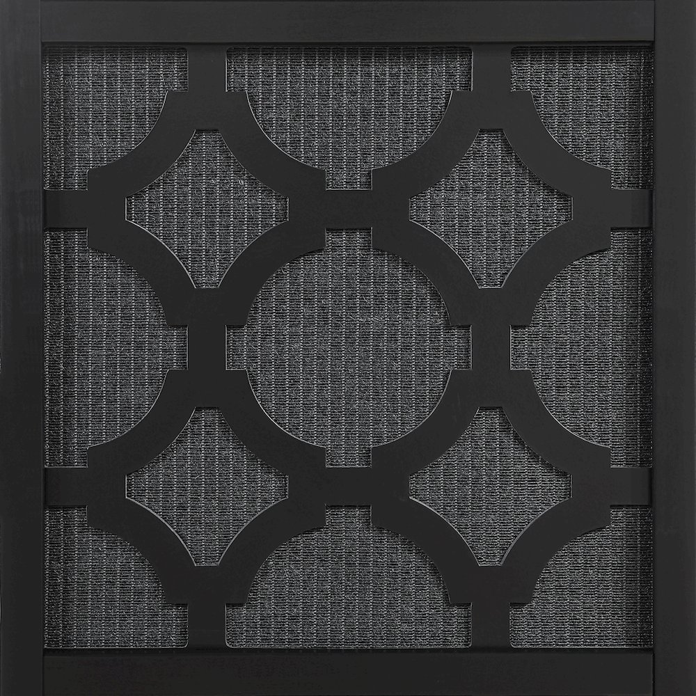 Quarterfoil Diamond Design 4-Panel Room Divider, Black. Picture 3