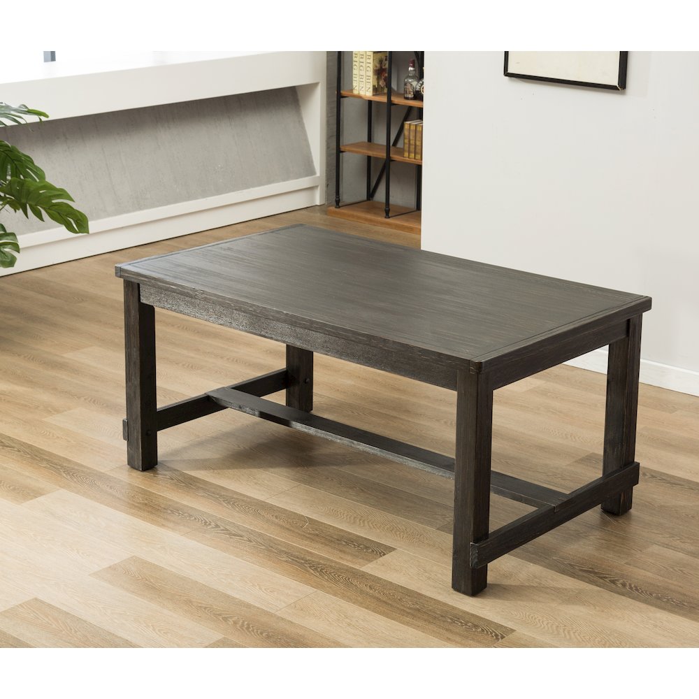 Leviton Antique Black Finished Wood Dining Set, Table with Six Chair, Purple. Picture 8