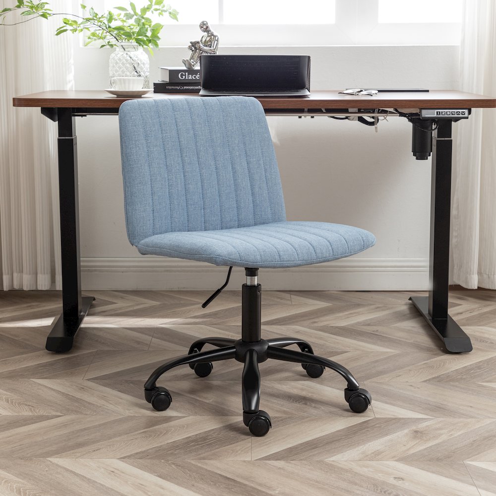Masar Fabric Swivel Office Chair, Blue. Picture 3