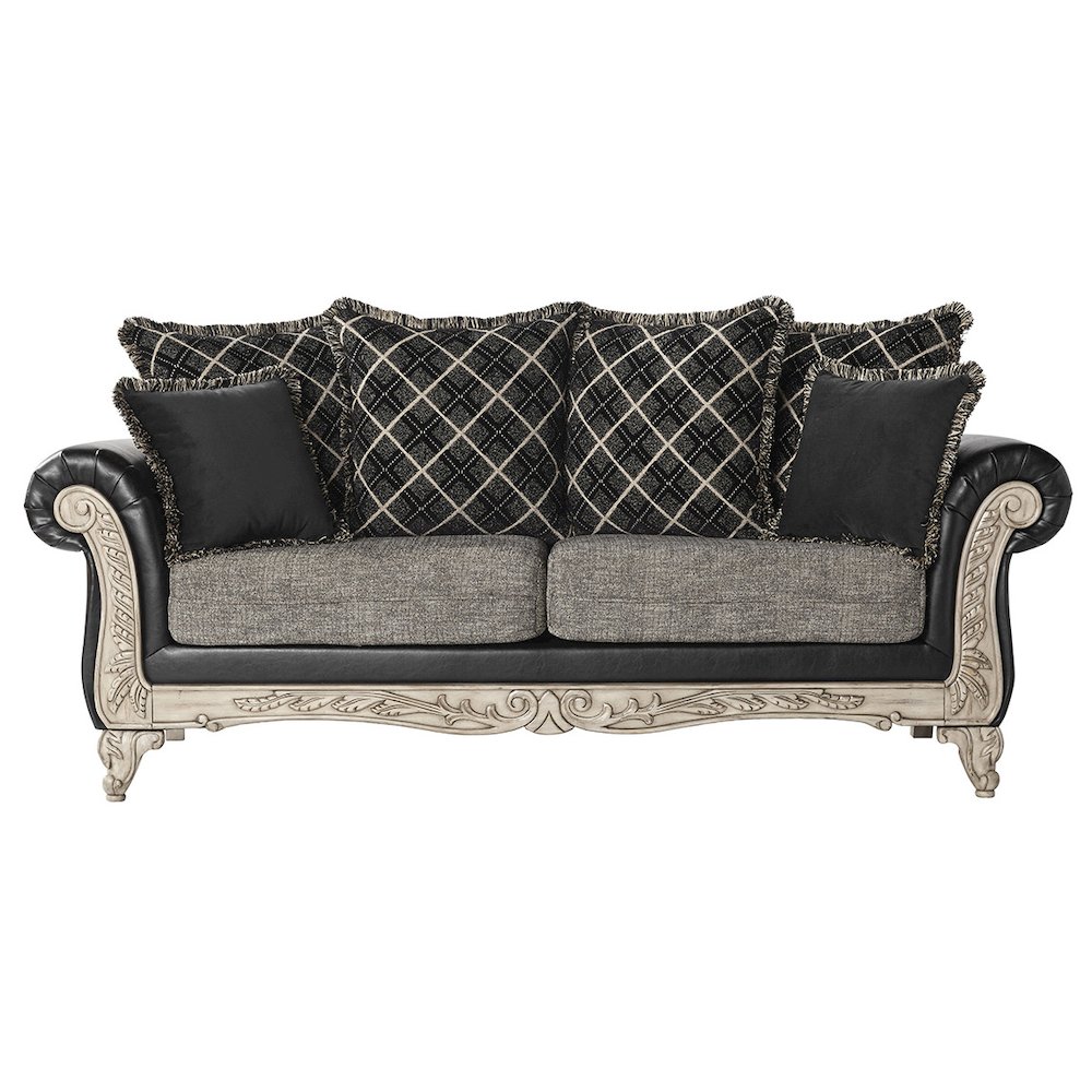 San Marino 2-Tone Fabric Wooden Frame Sofa in Ebony. Picture 1