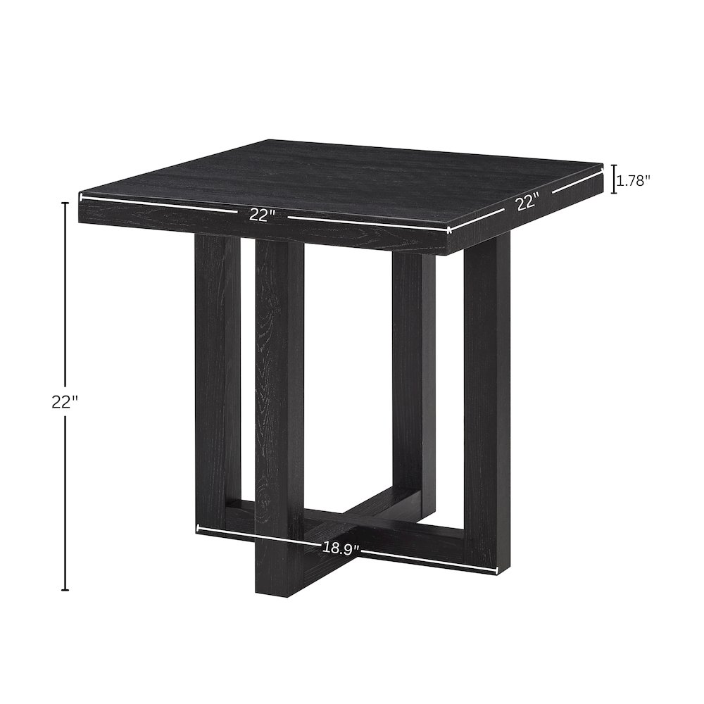 Luno Contemporary End Table, Black. Picture 9