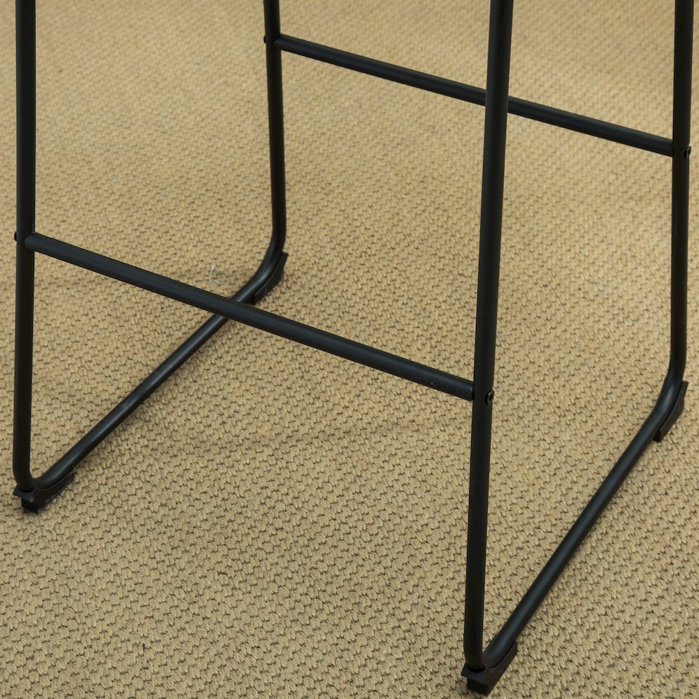Lotusville Vintage PU Leather Counter Height Stools, Antique Brown, Set of 2. Picture 8