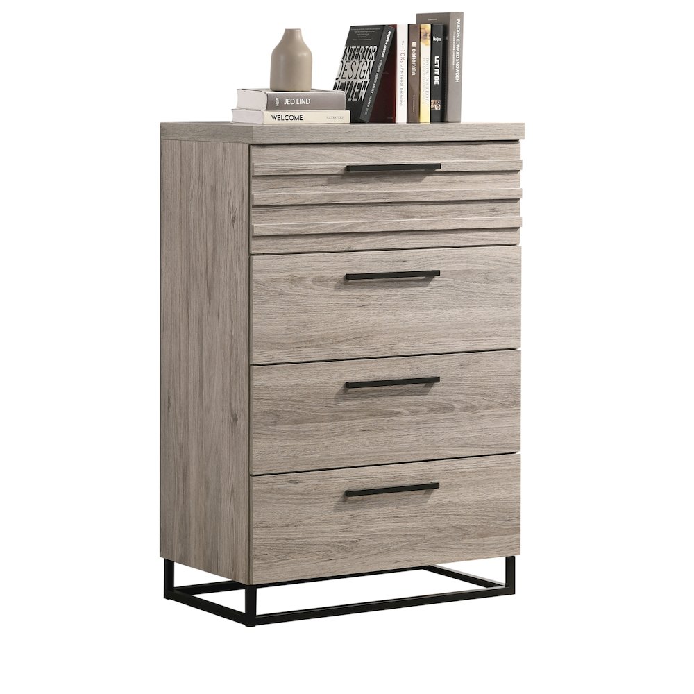 Alvear Contemporary 4-Drawer Chest, Weathered Gray. Picture 1