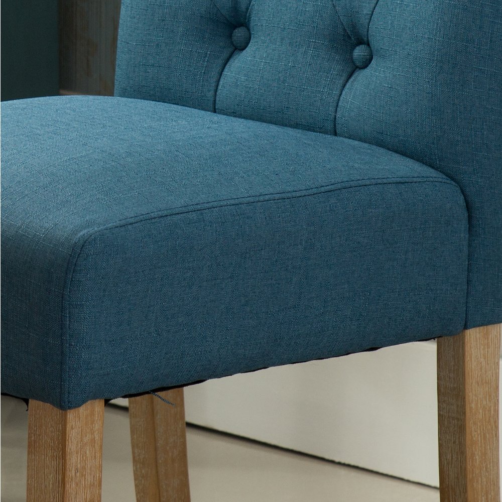 Habit Blue Solid Wood Tufted Parsons Dining Chair ,Set of 2. Picture 9