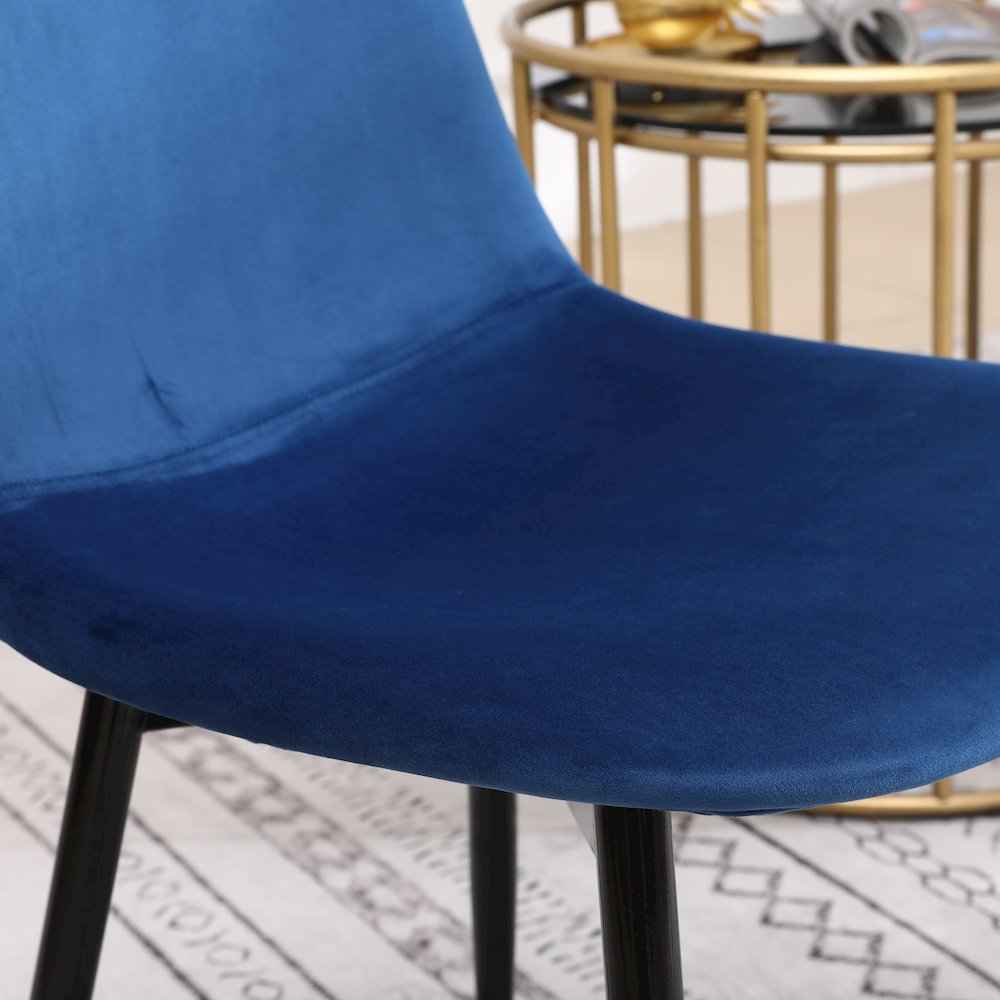 Lassan Contemporary Fabric Dining Chairs, Set of 4, Blue. Picture 10
