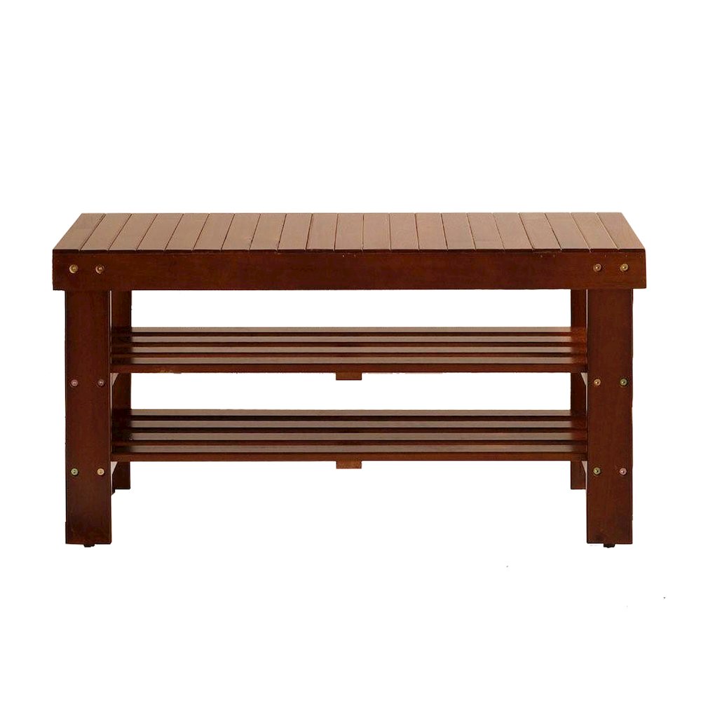 Pina Quality Solid Wood Shoe Bench, Cherry Finish. Picture 6