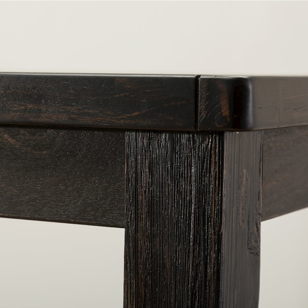 Lotusville Antique Black Finish Rectangular Wood Counter Height Dining Table. Picture 7