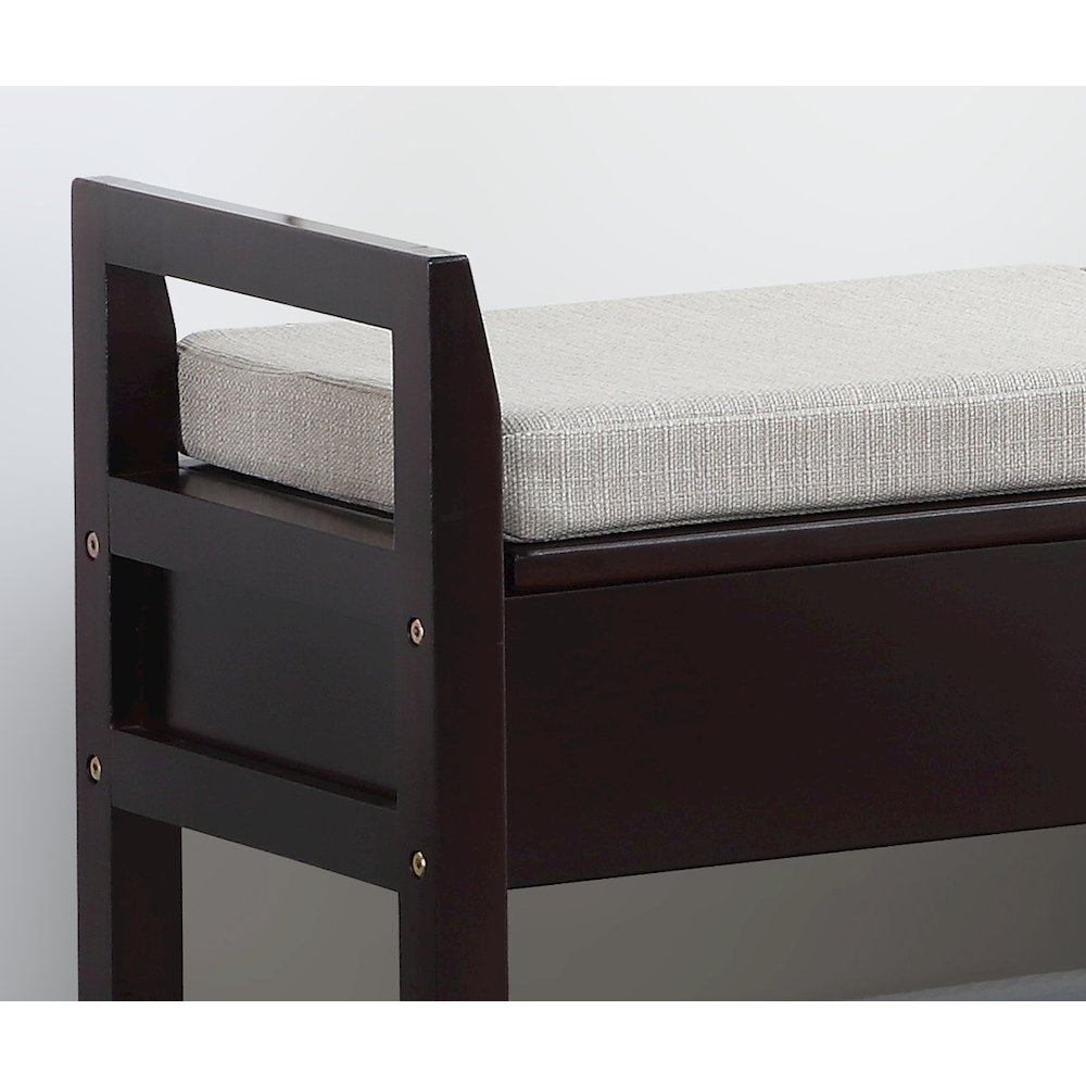 Vannes Espresso Storage Shoe Bench. Picture 5