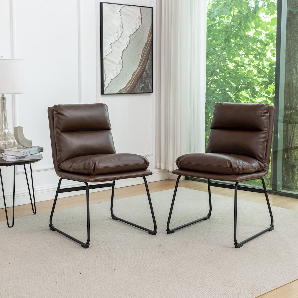 Milos Upholstered Dining Chairs, Set of 2. Picture 2