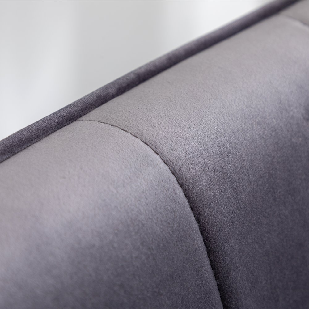 Leiria Contemporary Silky Velvet Tufted Accent Chair with Ottoman, Gray. Picture 14