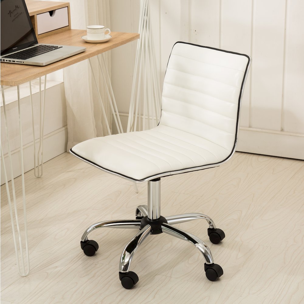 Fremo Chromel Adjustable Air Lift Office Chair in White. Picture 8