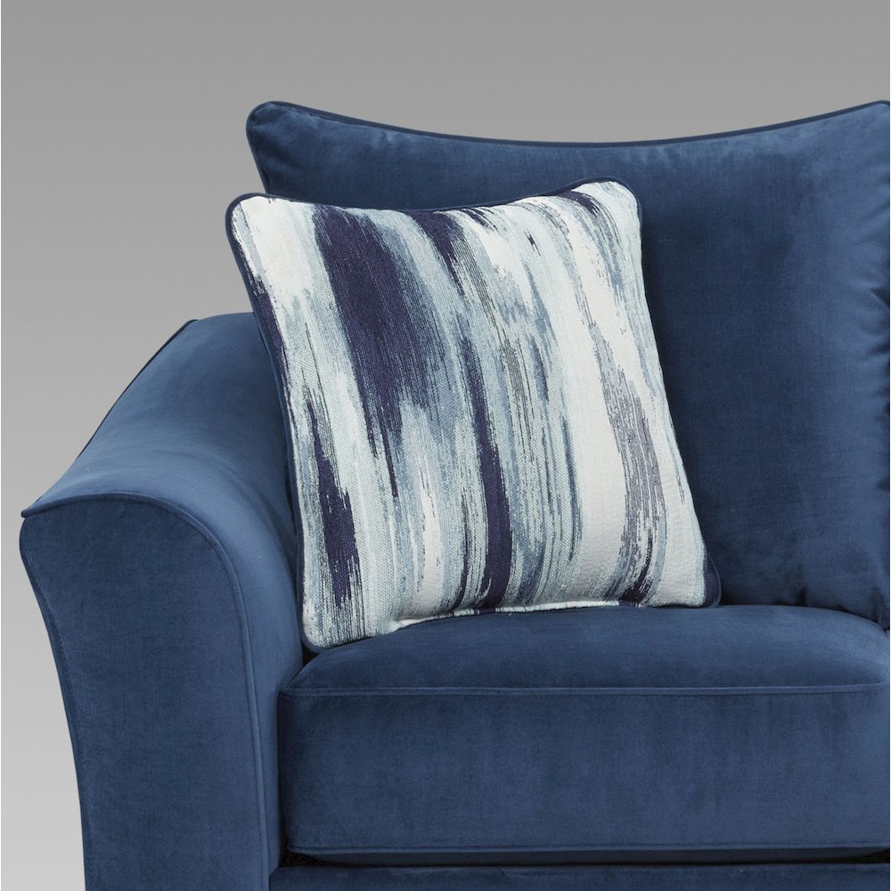 Camero Fabric Pillowback Loveseat in Navy Blue. Picture 4