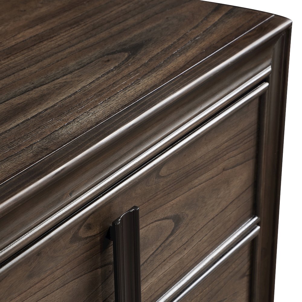 Aetheria Contemporary Wood 5-Drawer Chest in Dark Brown. Picture 6