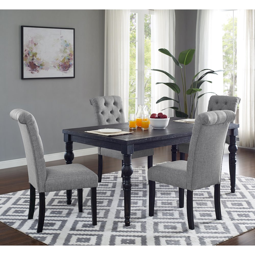Leviton Urban Style Dining Set: Table and 4 chairs, Gray. Picture 2