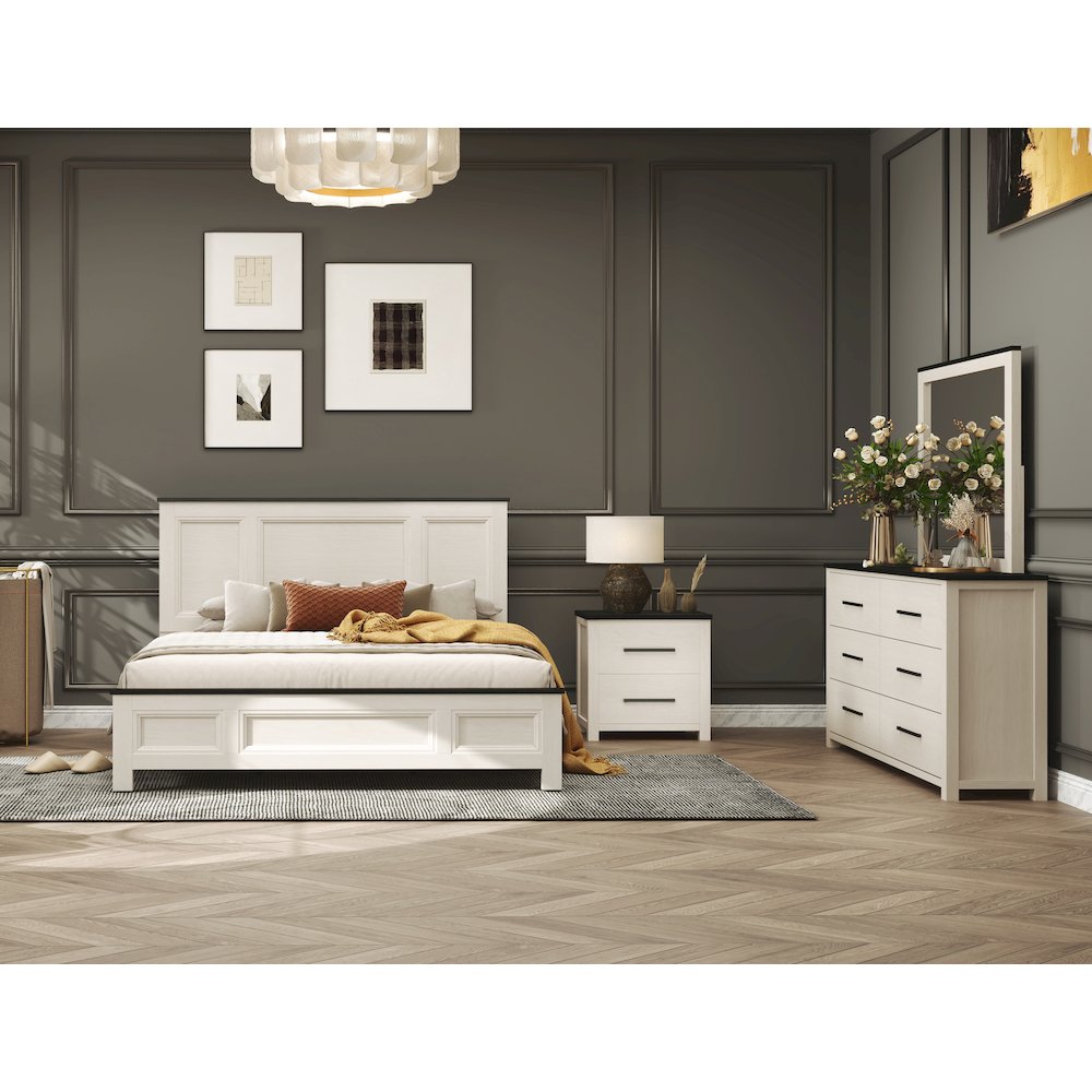 Realynn 4-PC Queen Wood Bedroom Set, Off-White Finish. Picture 2