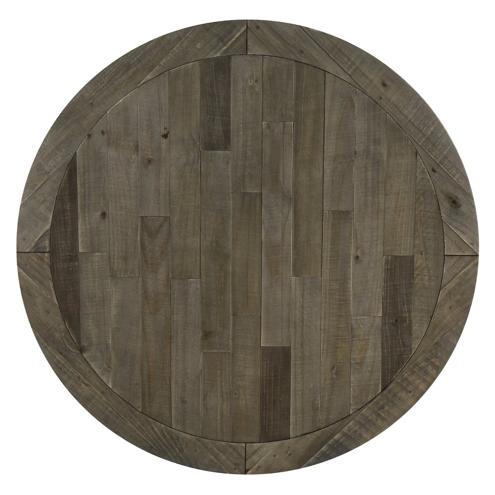 Prato Round Blue and Brown Two-Tone Finish Wood Dining Table. Picture 4