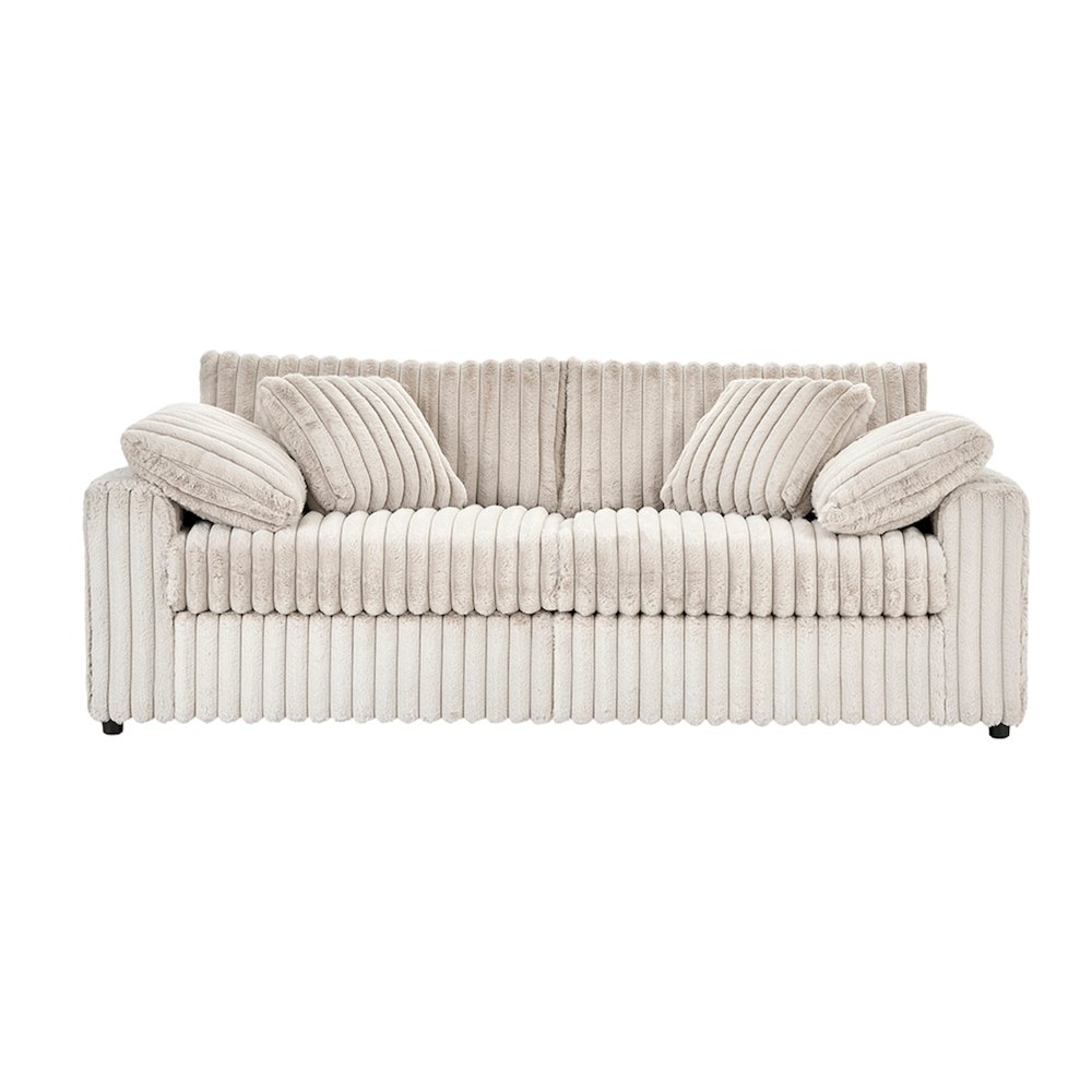 Belvoir Upholstered Stationary Sofa, Beige Champagne. Picture 1