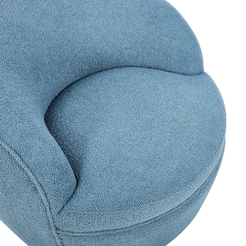 Galleria 360 Swivel Teddy Sherpa Barrel Chair, Blue. Picture 5