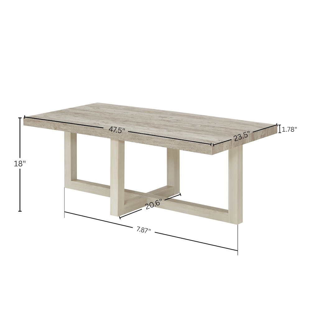 3-Piece Coffee Table Set, Coffee Table, Two End Tables, Weathered Gray and Beige. Picture 16