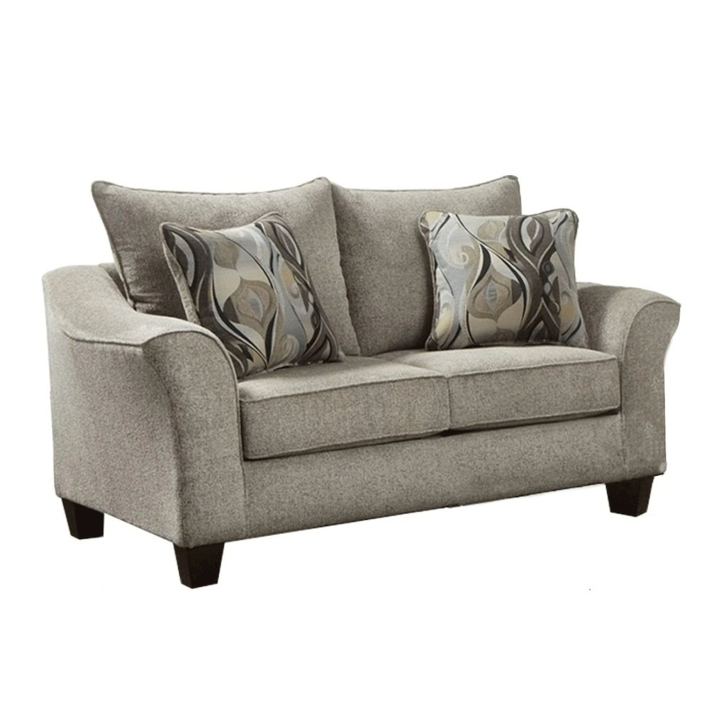 Camero Platinum Fabric Pillowback Loveseat. Picture 1