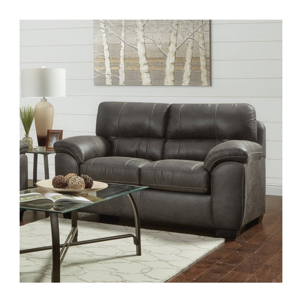 Tirana Contemporary Fabric Pillow-top Arm Sofa and Loveseat Set in Sequoia Ash. Picture 4
