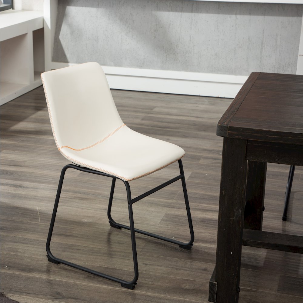 Lotusville Antique Wood Finished Dining Set: Table and Four Chairs, White. Picture 4