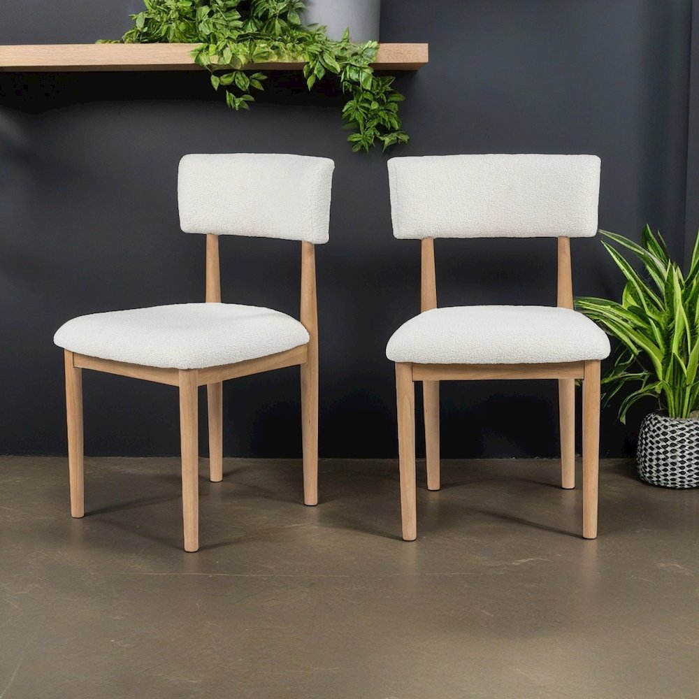 Ellis Boucle Upholstered Dining Chairs, Set of 2. Picture 2